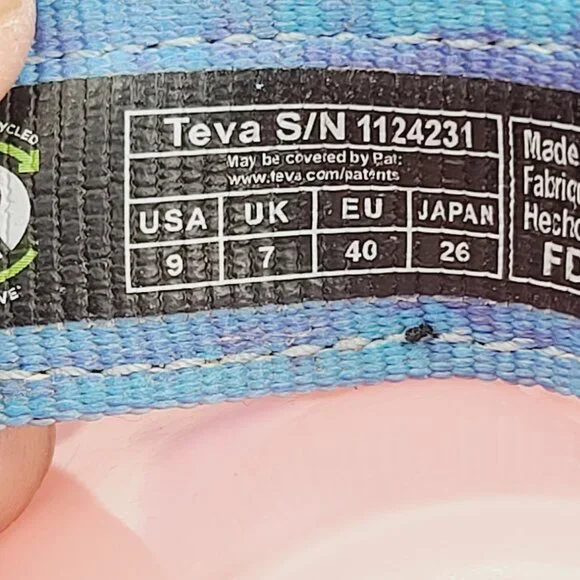Teva Women's Blue Original Universal Tie-Dye 1124231 Sport Sandals Size US 9 - Picture 7 of 9